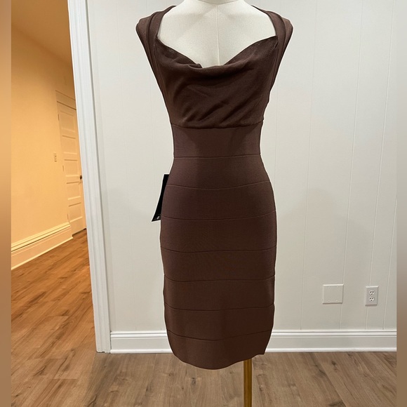 Bebe OVER THE SHOULDER BANDAGE DRESS Size Small - Picture 13 of 15